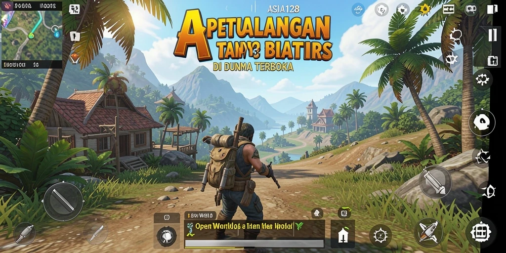 Tampilan antarmuka game ASIA128 dengan lingkungan Open World yang luas.