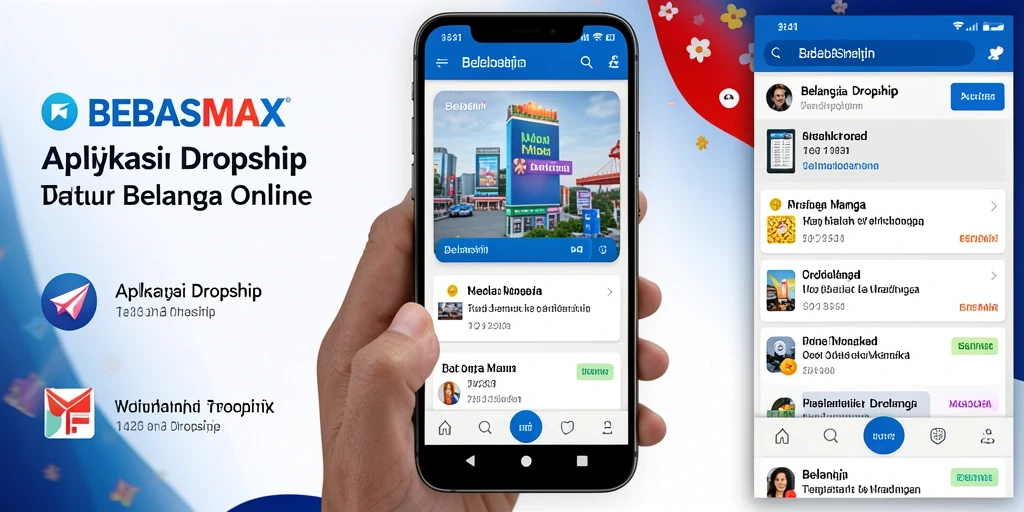 Tampilan antarmuka BEBASMAX yang user-friendly untuk berbelanja dropship.