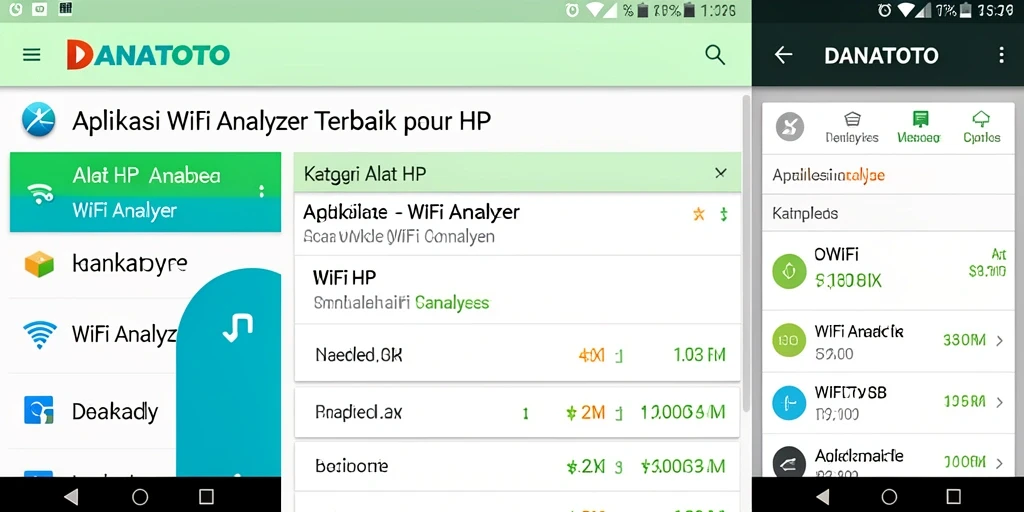 Antarmuka DANATOTO yang menampilkan analisis WiFi secara real-time.