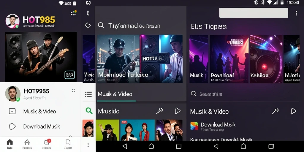 Antarmuka pengguna HOT985 yang intuitif untuk Download Musik.