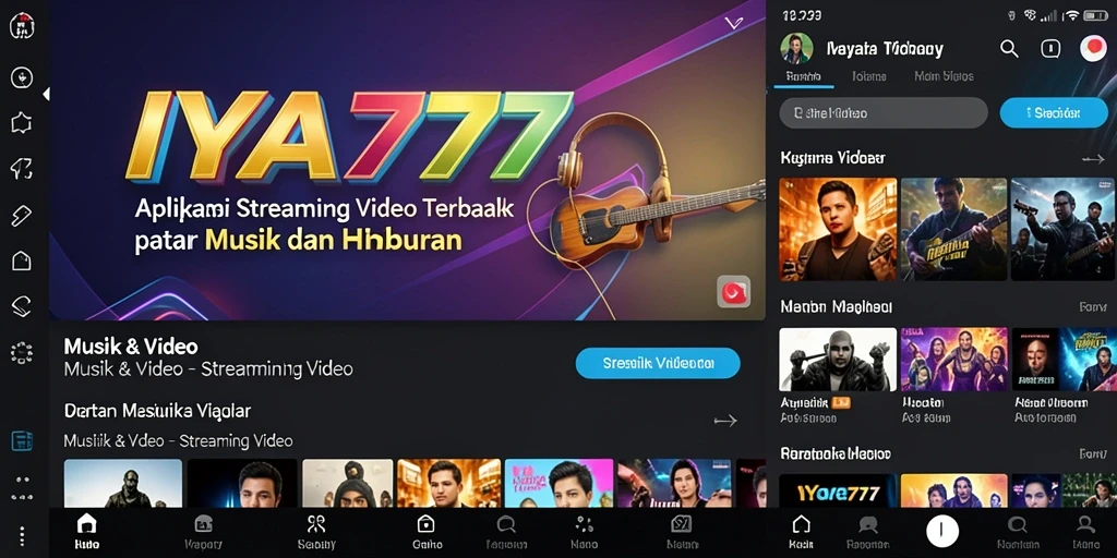 Tampilan antarmuka IYA777 dengan konten Streaming Video yang kaya.
