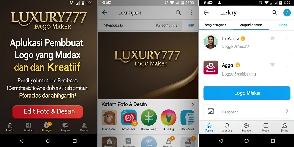 Tampilan antarmuka LUXURY777 dengan fitur Logo Maker yang menarik.