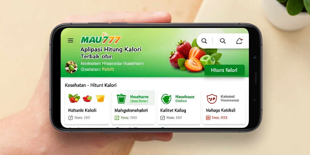 Antarmuka MAU777 menampilkan fitur hitung kalori yang intuitif.