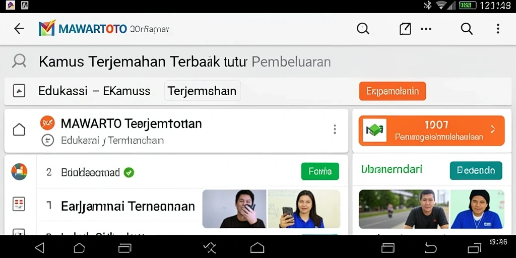 Tampilan utama MAWARTOTO dengan berbagai fitur Kamus Terjemahan.