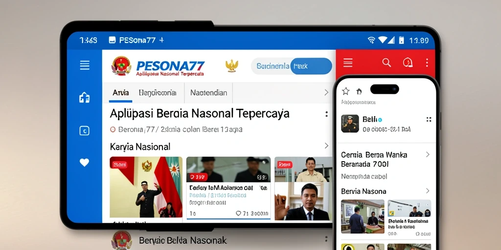 Antarmuka PESONA77 yang sederhana dan informatif.