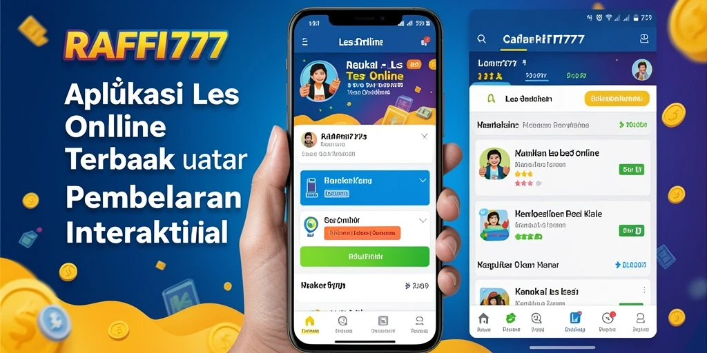 Tampilan antarmuka aplikas Les Online RAFFI777 yang user-friendly.