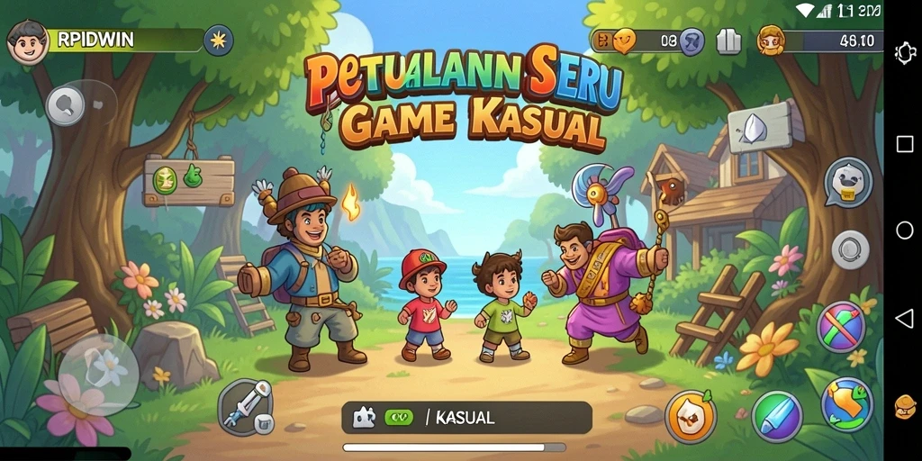 Tampilan antarmuka menarik dari game RPIDWIN yang penuh warna.