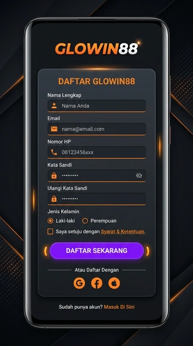 Daftar Akun Baru glowin88 Dengan Mudah