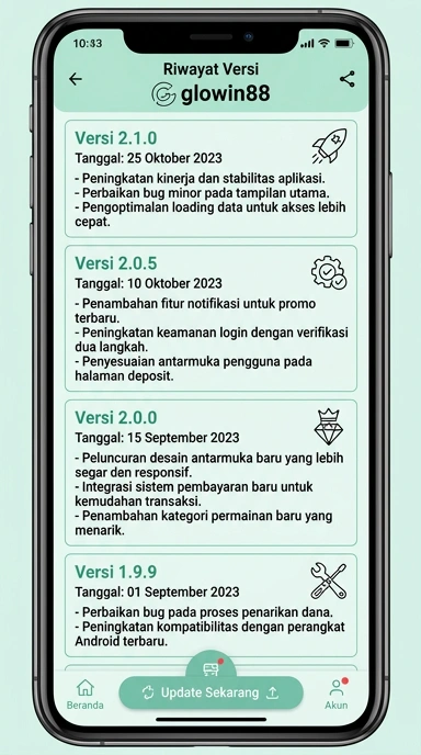Riwayat Versi glowin88 untuk Pengguna Android Indonesia